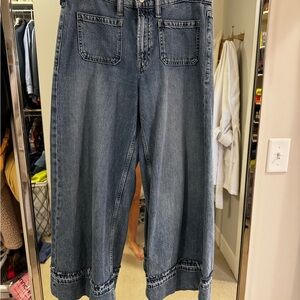 GAP Flare Wide-Leg Jeans in Denim Blue